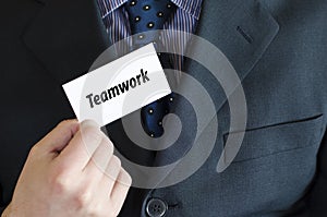 Teamwork text concept