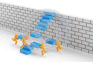 Teamwork to overcome obstacle