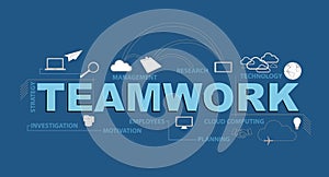 teamwork typography design graphic concept. Vector Illustration.