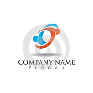 Teamwork union logo community, grup and people vector template