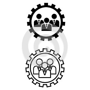 Teamwork vector Icon. people work illustration sign. communication symbol. cooperation logo.