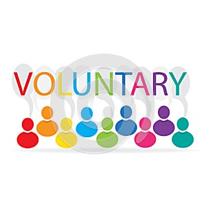 Teamwork voluntary people colorful logo