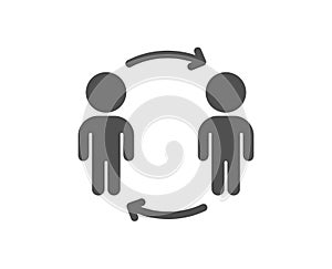 Teamwork workflow icon. Business partnership sign. Vector