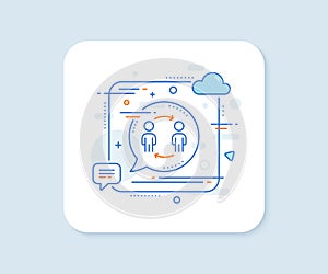 Teamwork workflow line icon. Business partnership sign. Vector