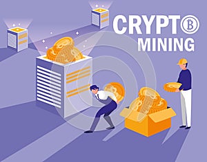 Teamworkers crypto mining bitcoins