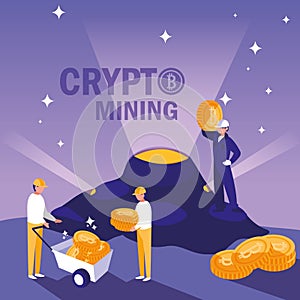 Teamworkers crypto mining bitcoins