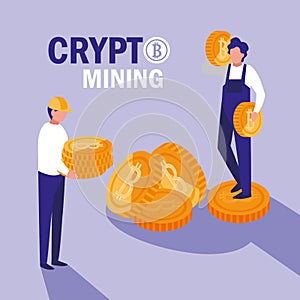 Teamworkers crypto mining bitcoins