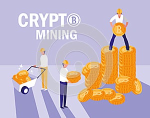 Teamworkers crypto mining bitcoins