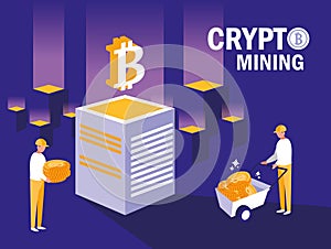 Teamworkers crypto mining bitcoins