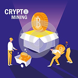 Teamworkers crypto mining bitcoins
