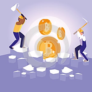 Teamworkers crypto mining bitcoins