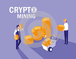 Teamworkers crypto mining bitcoins