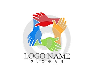 Teamworks hand business logo