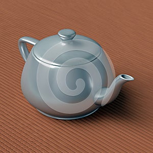 Teapot on a bamboo mat