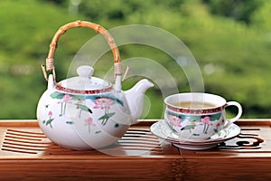 Teapot with chinese tea