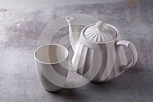 Teapot creamer, Cup on Cement Board