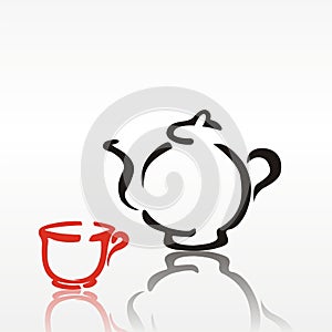 Teapot and cup
