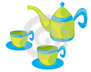 Teapot and cups.