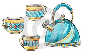 Teapot with cups img