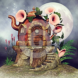 Teapot fairy cottage