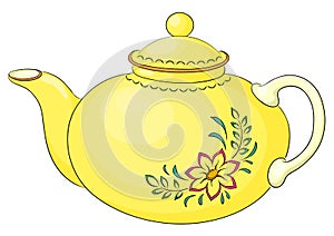 Teapot with flower pattern