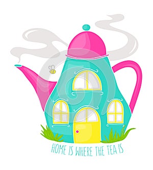 Teapot house illustration
