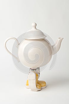 Teapot with legs