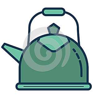 Teapot Line Vector Isolated Icon customized and editable