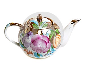Teapot with rich floral pattern