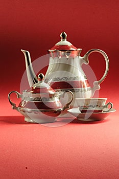 Teapot Sugar Bowl Cup Saucer