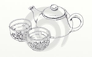 A teapot with tea