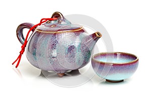 Teapot and teacups