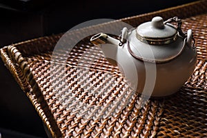 Teapot on tray