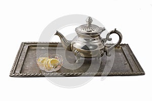 Teapot on a tray