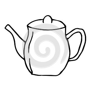 Teapot vector illustration, hand drawing doodle