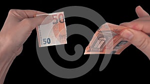 Tear Banknotes Green Screen Euro