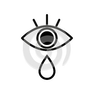 Tear cry eye icon. Vector illustration. EPS 10.
