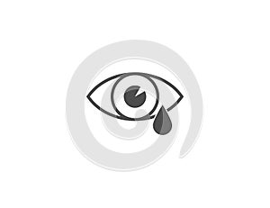 Tear, cry eye icon. Vector illustration, flat.