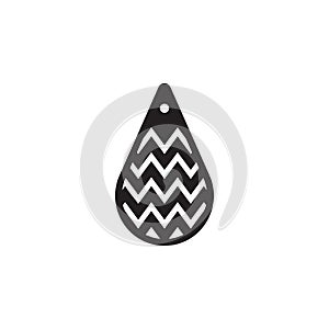 Teardrop earring icon design template vector isolated