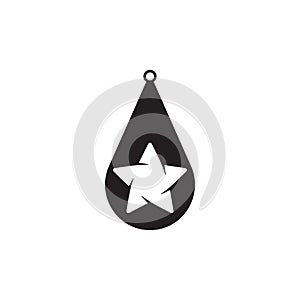 Teardrop earring icon design template vector isolated