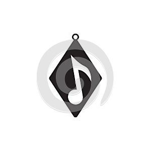 Teardrop earring icon design template vector isolated