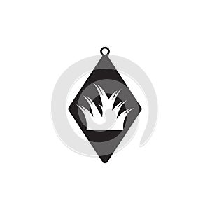 Teardrop earring icon design template vector isolated