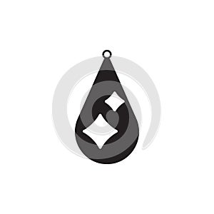 Teardrop earring icon design template vector isolated