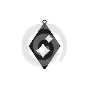 Teardrop earring icon design template vector isolated