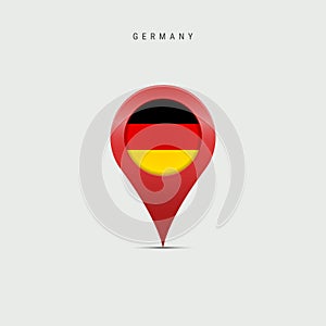 Teardrop map marker with flag of Germany. Vector illustration