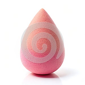 Teardrop shaped makeup sponge on white background