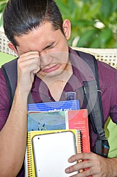 Tearful University Minority Person With Books