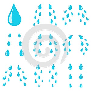 Tears drops. Sorrow weeping cry streams, tear blob or sweat drop. Stream of crying wet eyes tears isolated vector