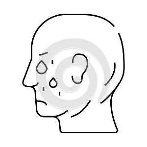 tears problem line icon vector illustration