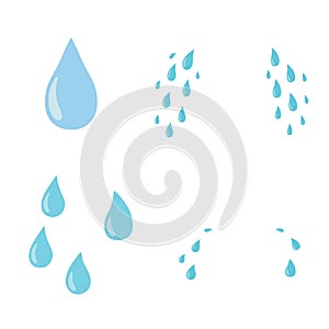 Tears set. Drop. Vector flat cartoon character icon design. Isolated on white background. Cry,tears concept